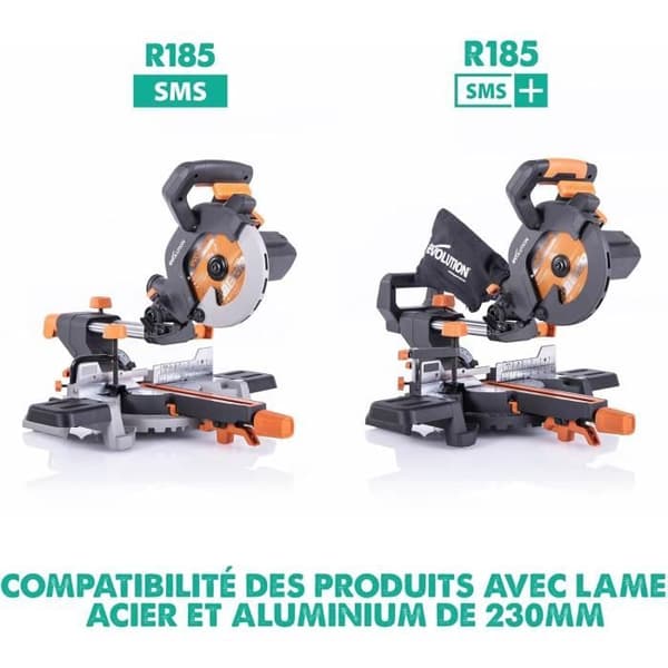 Evolution A185TCT-60MS aluminium TCT-blad 185mm 60 tänder hål 25,4mm
