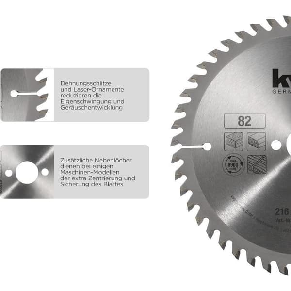 Klinga för cirkelsåg kwb 305 x 30 mm - Mycket fin snitt - Anpassad för arbetsytor, trä och belagda paneler