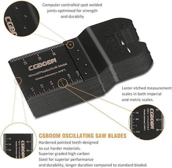 Multifunktionellt Verktyg Sågblad Tillbehörs Kit, CGBOOM 28 St Universella Sågblad för Fein Multimaster, Dremel, Bos