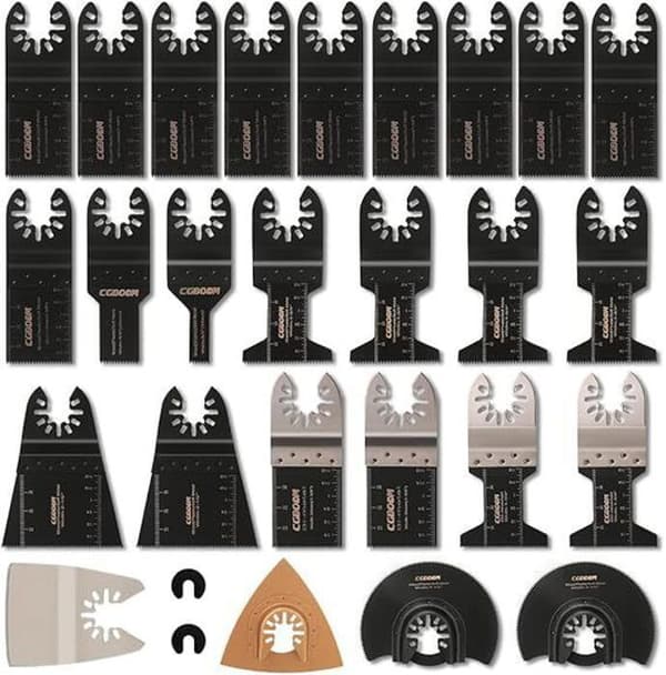 Multifunktionellt Verktyg Sågblad Tillbehörs Kit, CGBOOM 28 St Universella Sågblad för Fein Multimaster, Dremel, Bos