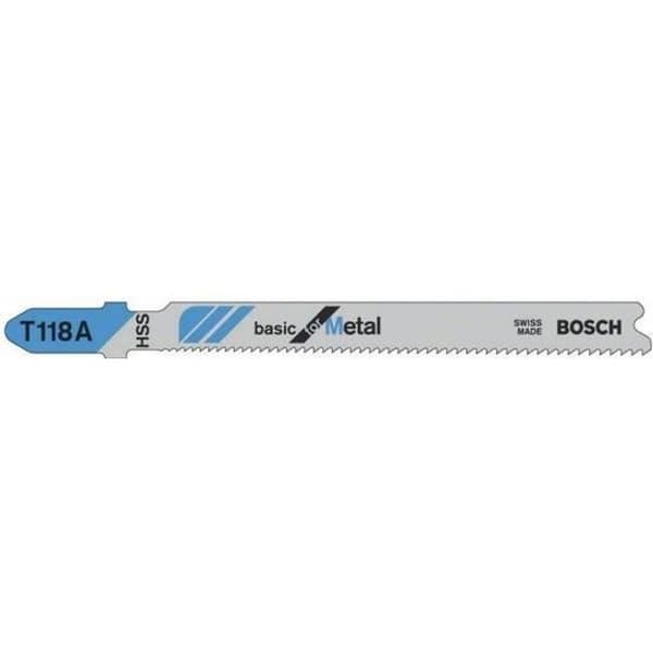 5 sticksågsblad 92mm för metall T118A - BOSCH - 2608631013