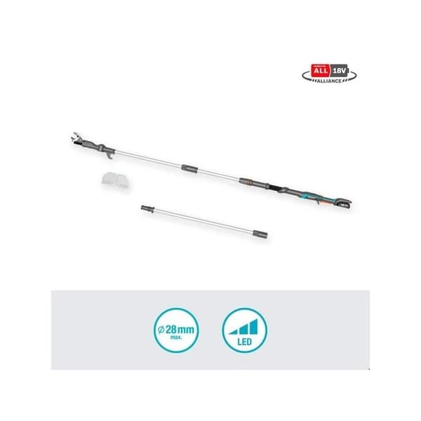 HighCut 360/18V P4A grenfräs på batteri - GARDENA - Kapning Ø 28 mm - L. 3599 mm