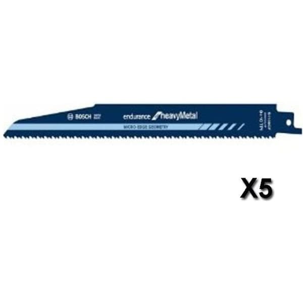 Set med 5 Endurance för Heavy Metal sabelsågblad BOSCH 2608657528 - 225x22x1,6 mm