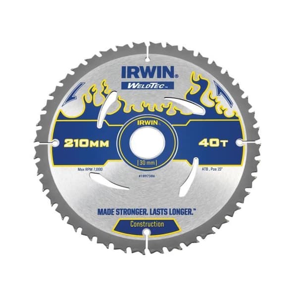 IRWIN Weldtec cirkelsågblad 210 x 30 mm x 40T ATB IRW1897386