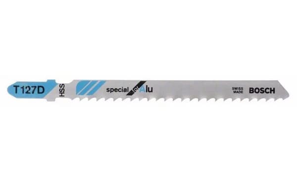 Set med 5 blad för BOSCH sticksåg - T127D - Special för Alu - Snabb skärning av hög kvalitet