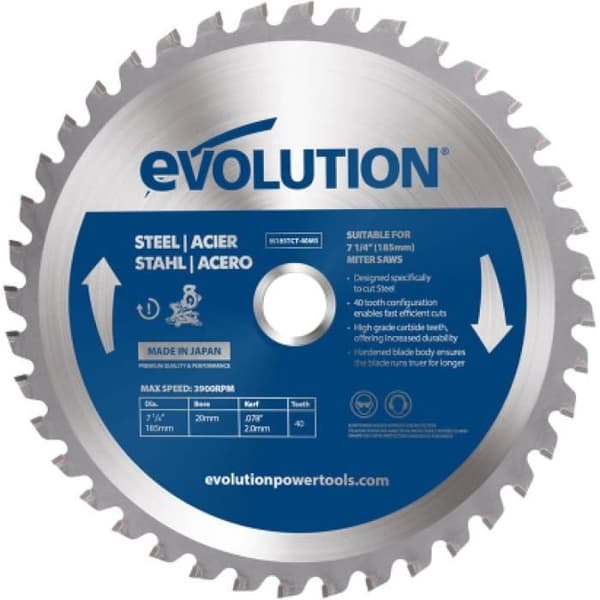 Sågblad - Evolution - M185TCT-40MS - 185 mm - 40 Tand - Mjuk Stål TCT