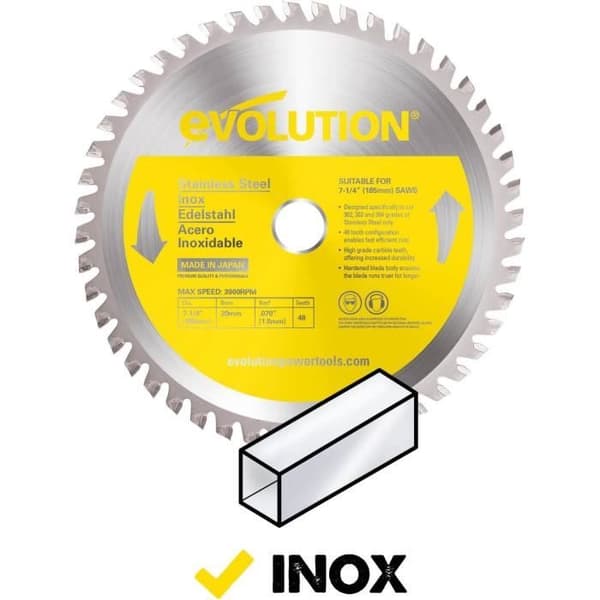 Evolution S185TCT-48CS blad av rostfritt stål TCT 185mm 48 tänder