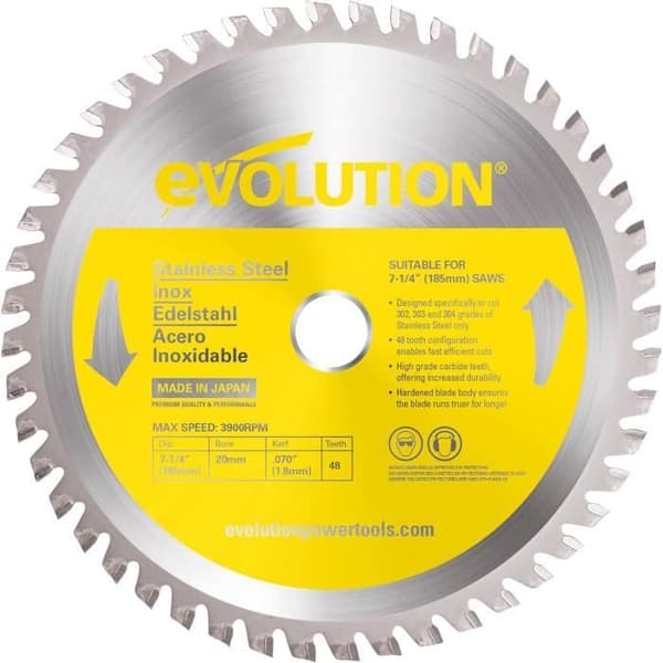 Evolution S185TCT-48CS blad av rostfritt stål TCT 185mm 48 tänder