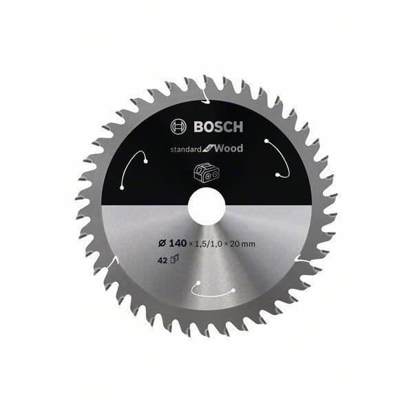Bosch Standard for Wood cirkelsågblad för sladdlösa sågar 140x1,5-1x20, T42 - 2608837672