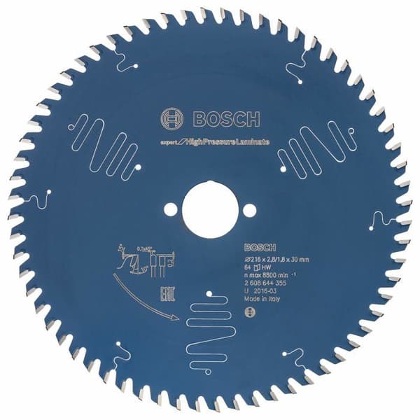LSC cirkelsågblad 216mm 64 tänder expert Trespa BOSCH 2608644355