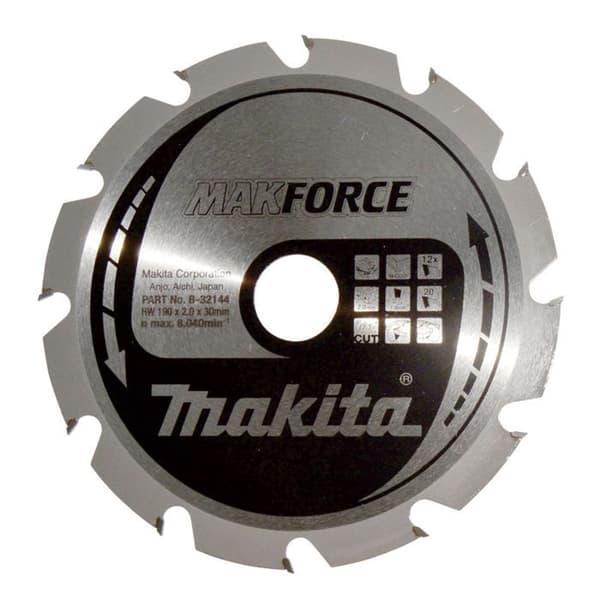 Makita MAKFORCE B-32144 Cirkelsågblad i hårdmetall 190 x 30 x 1,4 mm Antal tänder: 12 1 st.