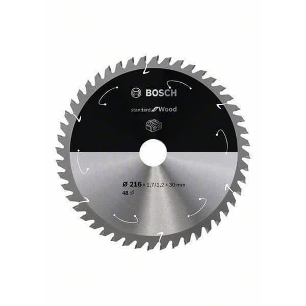 Cirkelsågblad - Bosch - Standard för trä - 216 mm - 48 tänder - 30 mm hål