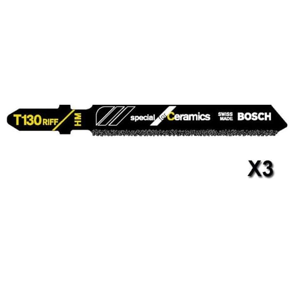 Sticksågsblad T 130 RIFF Special för keramik set om 3 - BOSCH - 2608633104