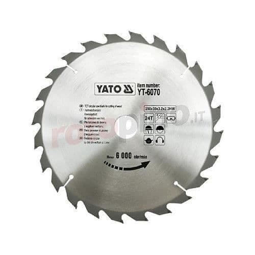 Yato cirkelsågblad - YT-6070 - 250 x 24 x 30 mm - 24 tänder