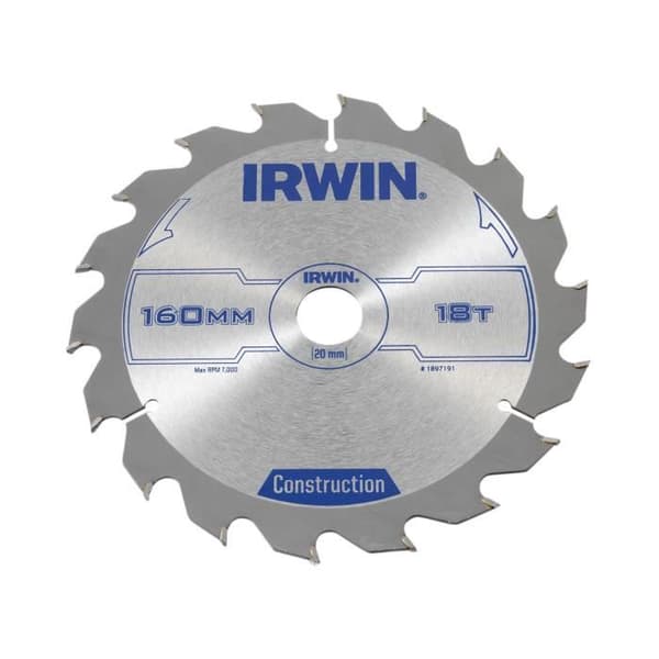 Cirkelsågblad - IRWIN - IRW1897191 - 160 mm - 20 mm - 18 tänder