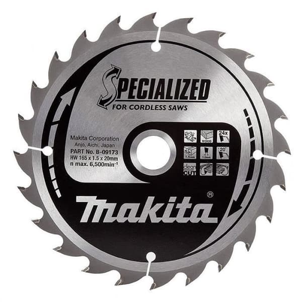 MAKITA B-09173 ''Specialized'' Träkarbidblad för sladdlösa cirkelsågar (för BSS610)