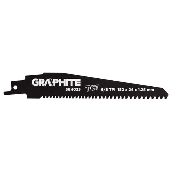 Sågblad för sticksåg - GRAPHITE - 152 mm - 8/6 TPI - Skär trä och kompositmaterial - Variabel tandning