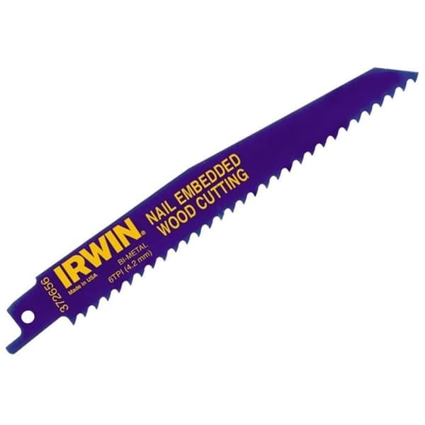 IRWIN Set med 5 sabelsågblad - För dubbat trä 656R - 6TPI - 150 mm