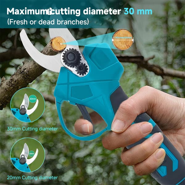 Elektriska Beskärningssaxar, Sladdlös Drift, 30 mm Klippkapacitet