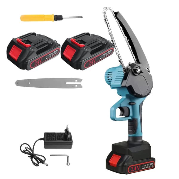 Mini beskärningssåg, 24V batteridriven, 8 tum blad, inkluderar 2 batterier,2*batteri