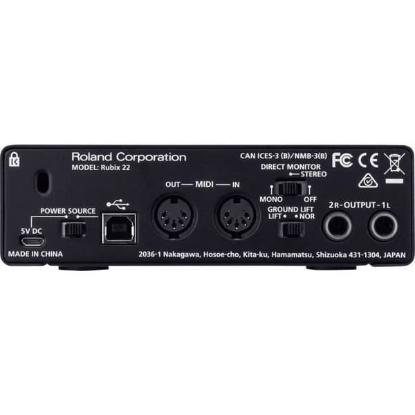 Ljudgränssnitt - ROLAND - Rubix22 - USB-driven - 2 ingångar - 2 utgångar