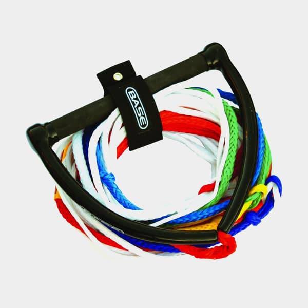 Vattenskid- &amp; wakeboardlina BASE Rainbow Team, 23 meter, 8 sektioner, med foambelagt aluminiumhandtag, rainbow