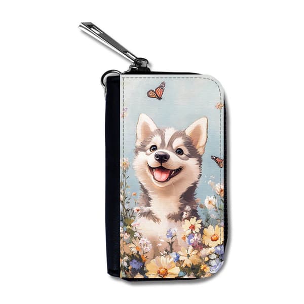 Barn Tecknad Siberian Husky Hund Bilnyckelfodral