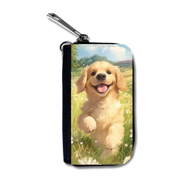 Tegnefilm Golden Retriever Hund Etui Til Bilnøgle