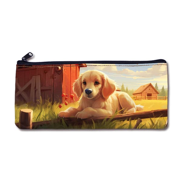 Tegnefilm Golden Retriever Hund Penalhus,Kosmetiktaske