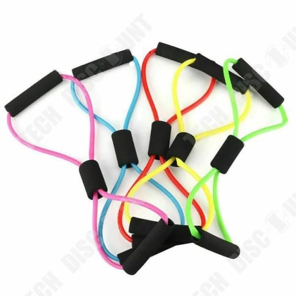 TD® 2020 New Unisex Home Office Sport 8 Shape Pull Rope Tube Fitness Elastic Workout b - Modell: LILA