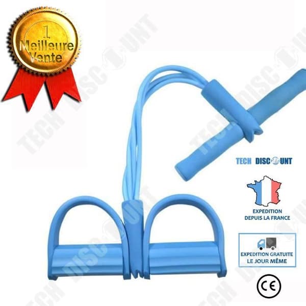 TD® 4 gummirör Fitness Elastisk mage Hemgym Sportutrustning Dragrep - Modell: blå