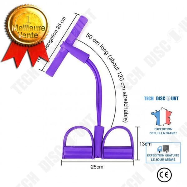 TD® Purple Version - Elastiska dragrep Träningsroddare Belly Resistance Band Hemgym Sport Träningsband
