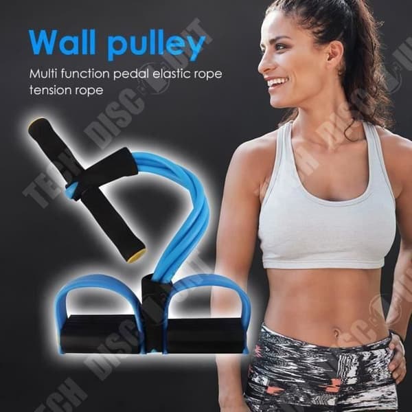 TD® Belly Trainer Home Gym Sport Training Band Yoga Elastic Resistance - Modell: Röd