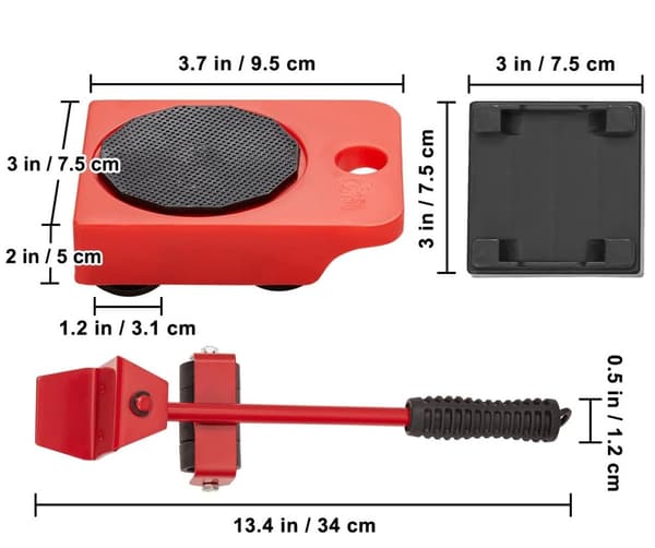 4st 250 lbs möbelflyttare kit, robust och hållbar konstruktion, smidig och säker att flytta, lätt att använda och förvara
