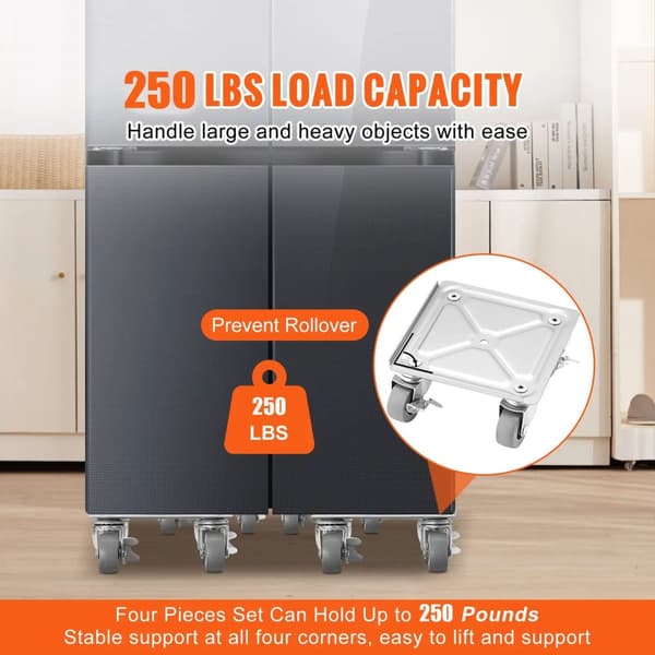 4st 250 lbs lastkapacitet 360° roterande möbelflyttare kit, robust konstruktion, säker design, lätt att använda