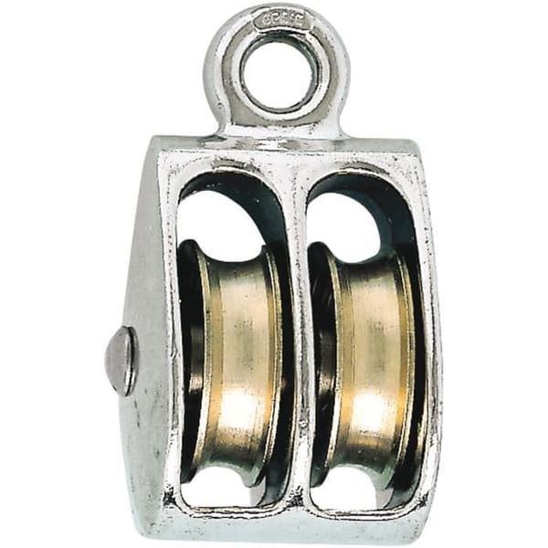 CHAPUIS - Ögla med 2 hjul zamak förnicklad Ø25mm för rep Ø6mm bl1