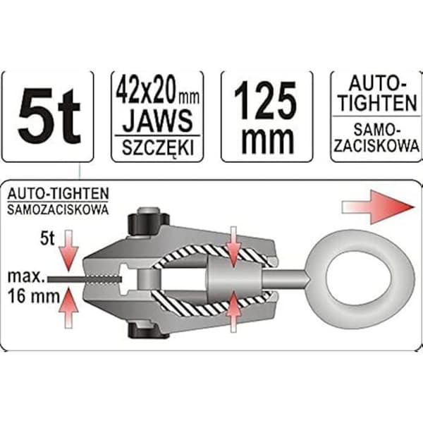 Karosserikrok - YATO - YT-2542 - Dragkapacitet 5T - Kompatibel med flera fordon
