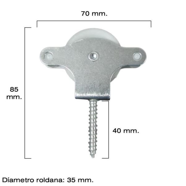 Wolfpack klädstångsremskiva förzinkad 40 mm Plastdragskiva