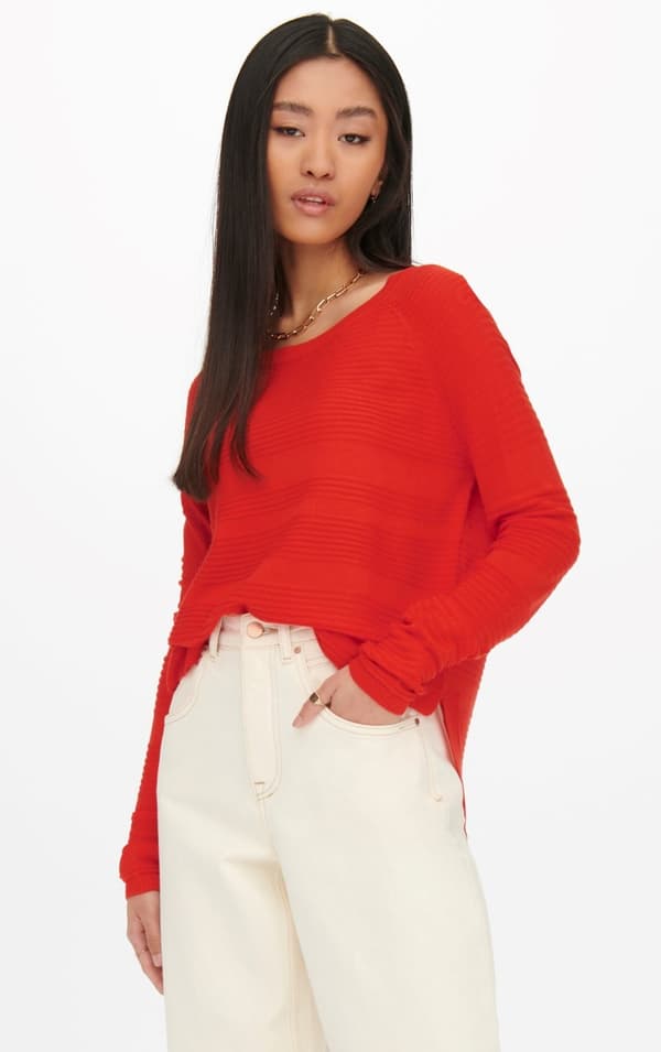 Only - onlCaviar LS Pullover Röd - Red Clay S