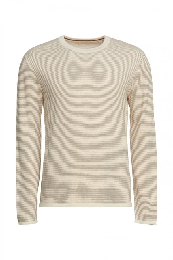 Esprit - Tröja 073CC2I302 Smalrandig Ljusbeige XL