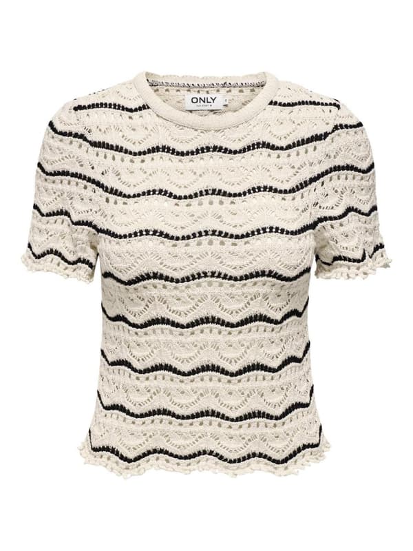Only - onlAnnasofia SS Stripe O-neck KNT