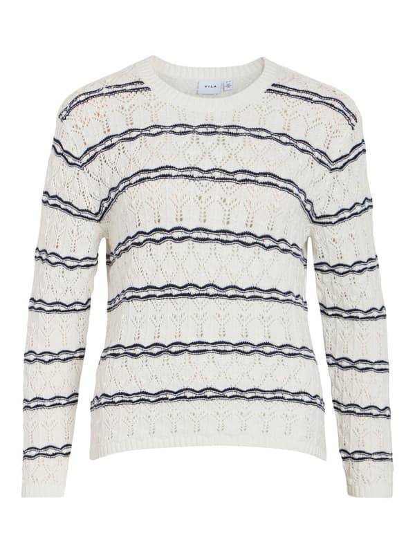 Vila - Visalanda LS O-neck Knit Top Vit L