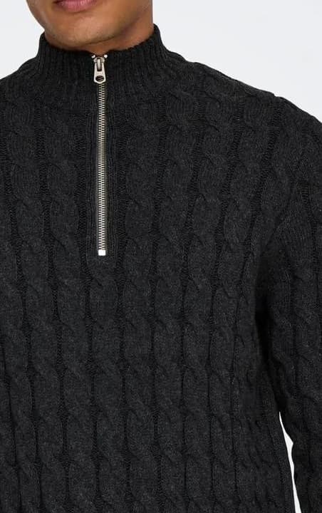 Only & Sons - onsKicker Cable Half Zip Knit