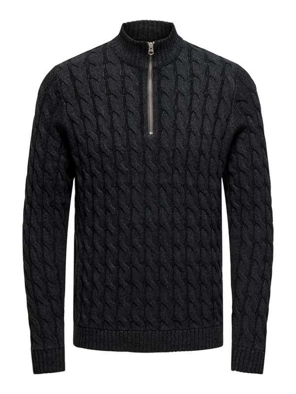 Only & Sons - onsKicker Cable Half Zip Knit