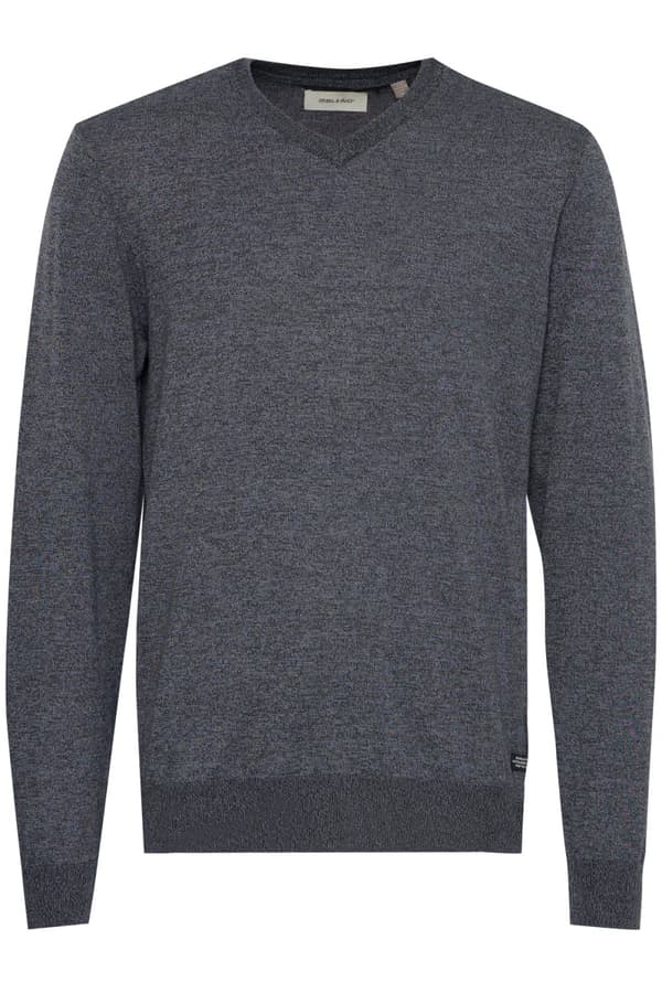 Blend - Tröja 20717955 V-hals, Melerad Svart XXL