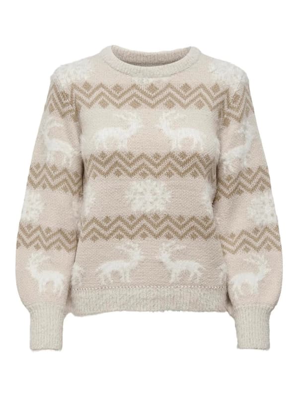 Only - onlXmas Fairisle Pullover Beige M