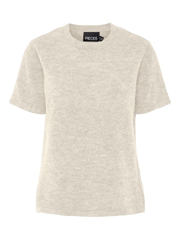Pieces - pcPiko SS O-neck Knit Ljusbeige M