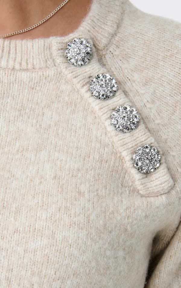 Only - onlLauren LS O-neck Button KNT