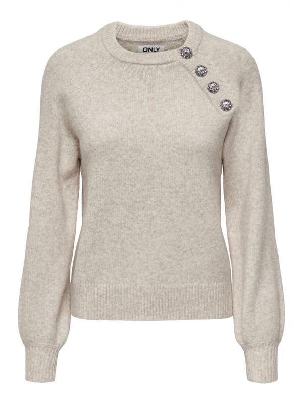 Only - onlLauren LS O-neck Button KNT