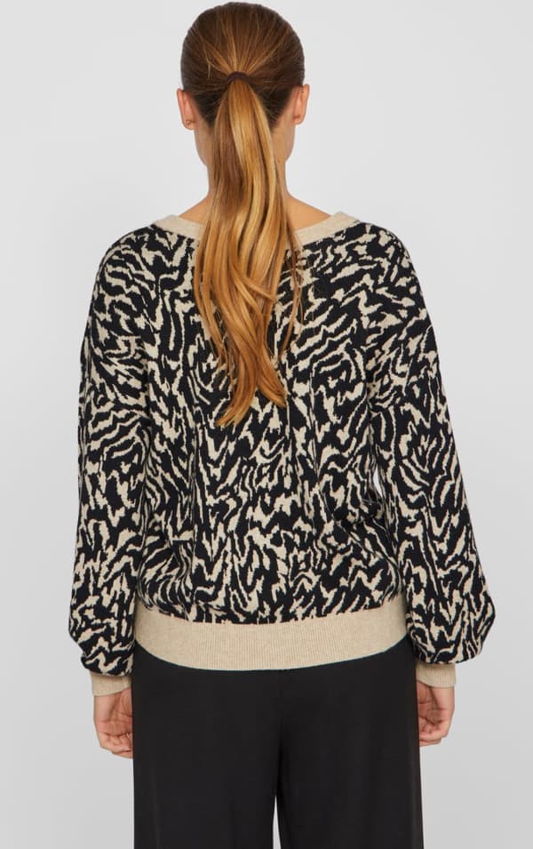 Vila - Viril Rev Jacquard Knit Top